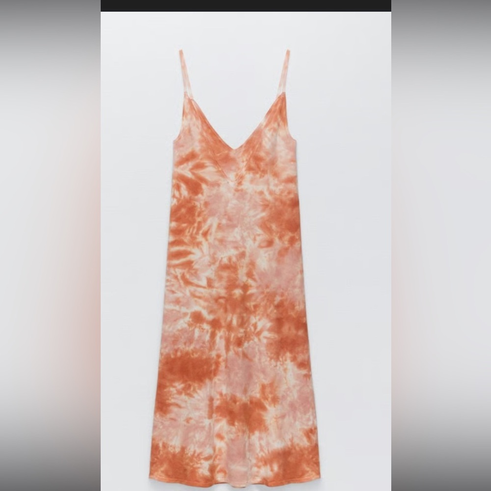 Zara Rust Tie-Dye Slip Dress